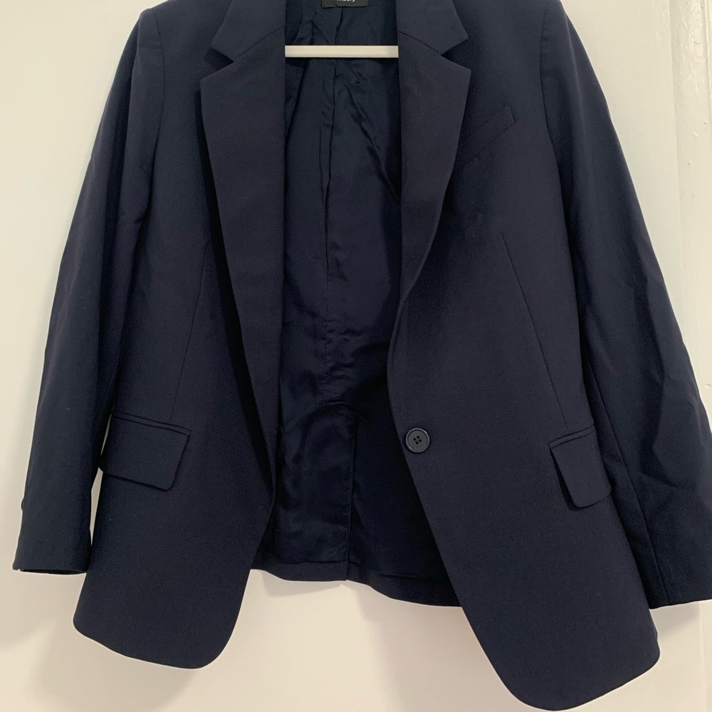 Theory Womens Blazer in Nocturne Navy Size 12 - Like New